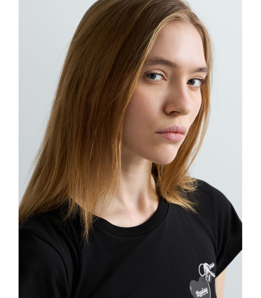 コットンジャージーハートプリントTシャツ 詳細画像 ブラック 7